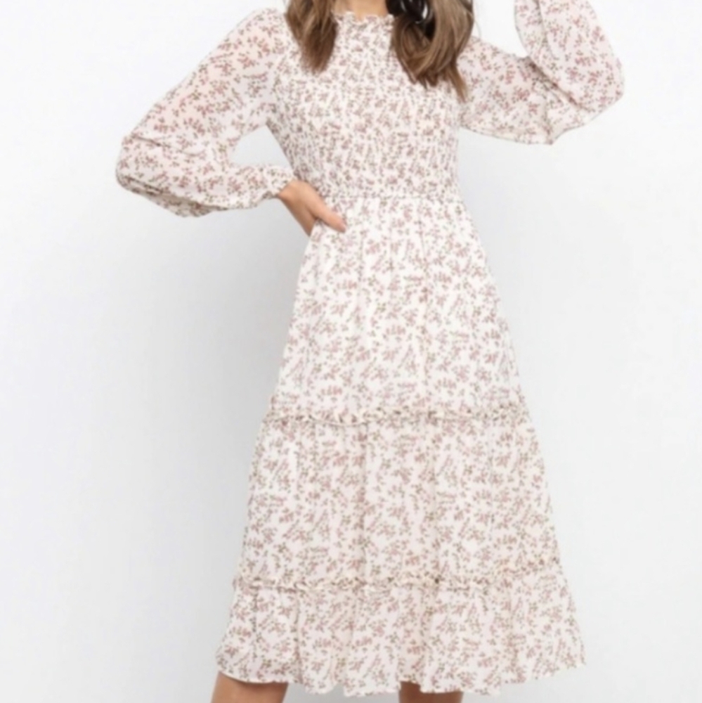Petal & Pup Cream Valente Midi Dress